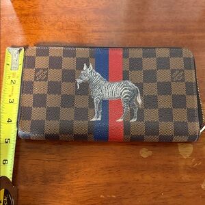 Louis Vuitton Brown Checkered Chapman Bros Wallet with Zebra and Stripes